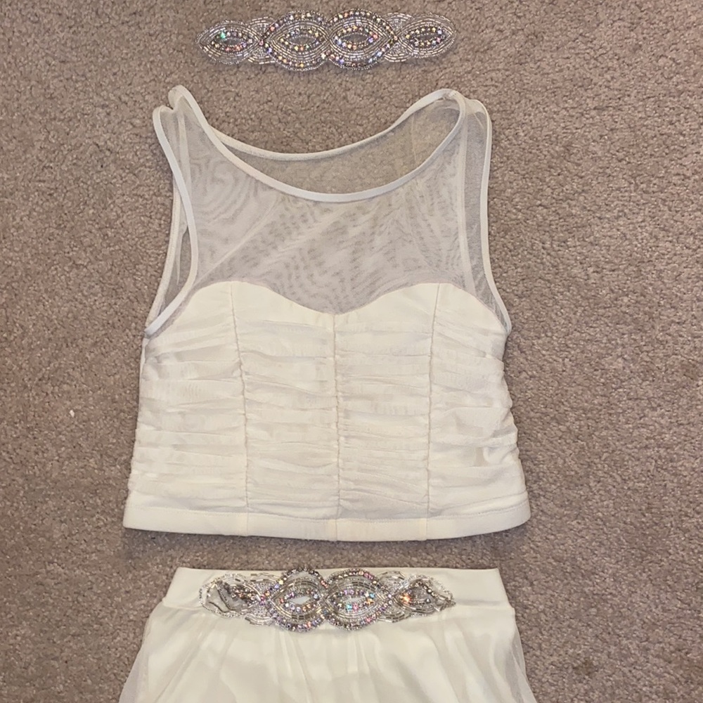 TOP & SKIRT White Lyrical/Contemporary Dance Costume